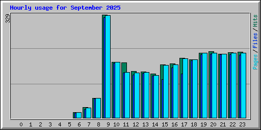Hourly usage for September 2025